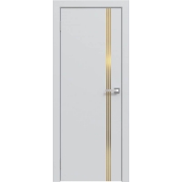 Дверь межкомнатная Эмаль Line-3 (Грей/ Золотой молдинг)